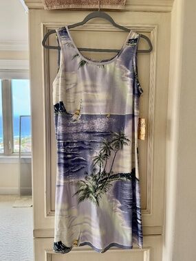NWT Tommy Bahama Silk Shift Dress Diamond Head Marina SZ M